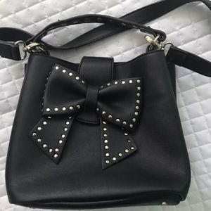 Betsey Johnson Hopeless Romantic Bucket Bag Black